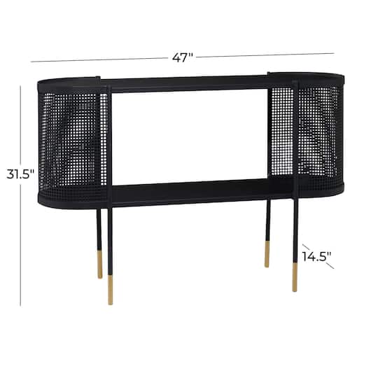 Black Contemporary Metal Console Table